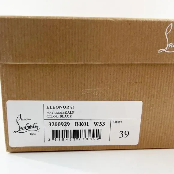 Christian Louboutin Eleonor 85 Leather Ankle Boots Booties Black 39 - Picture 2 of 12